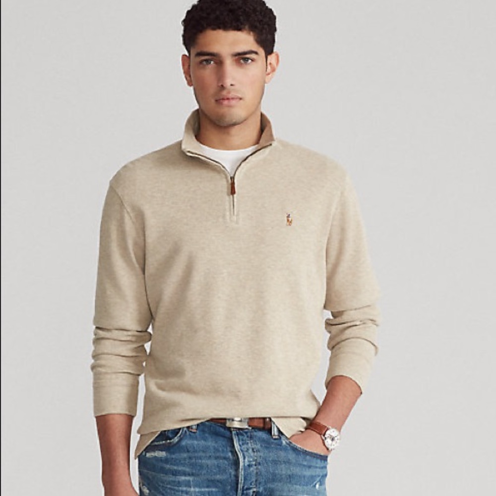 Polo Men’s Estate-Rib Quarter Zip Pullover